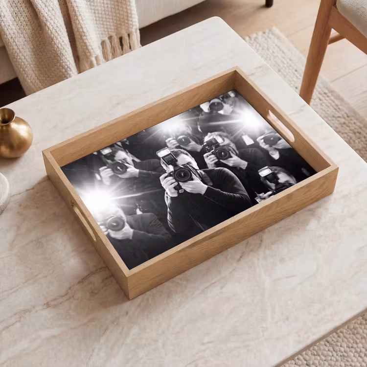 Dienblad - Mensen - Camera - Flitslicht - Zwart-wit - Media — 2