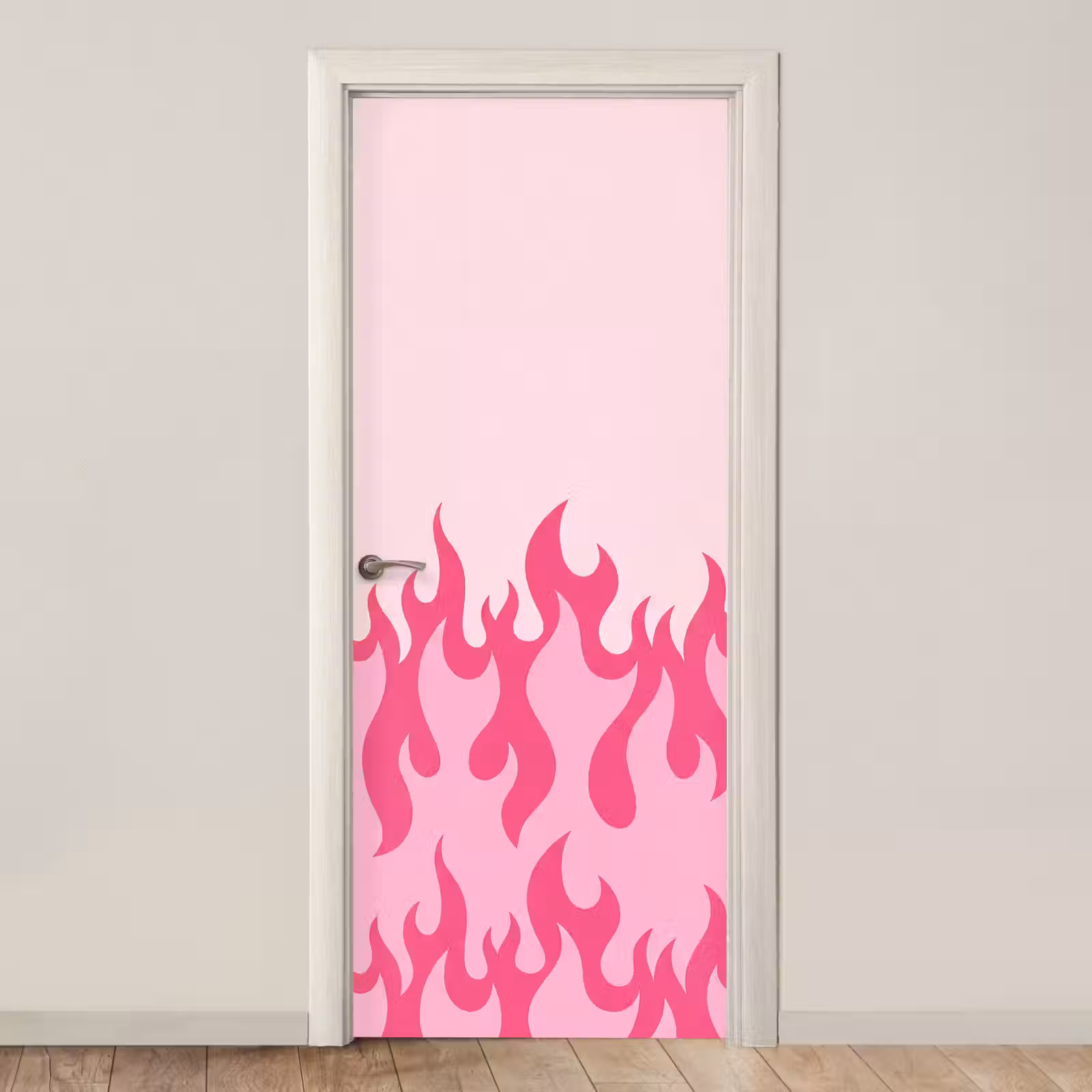 Deursticker - Vlammen - Patroon - Abstract - Modern - Roze — 1