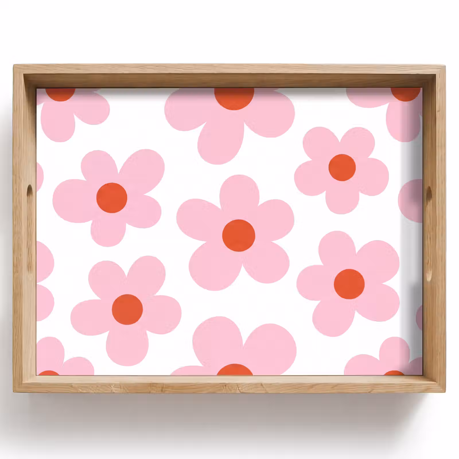 Dienblad - Bloemen - Patroon - Modern - Roze - Wit — 1