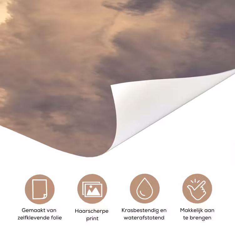 Deursticker - Maan - Wolken - Natuur - Oranje — 3