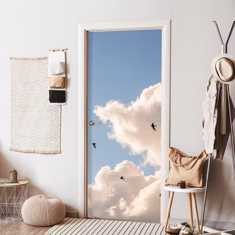 Deursticker - Vogel - Vlucht - Wolken - Natuur - Blauw — 8