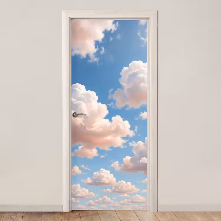 Deursticker - Wolken - Hemel - Natuur - Licht - Blauw — 1