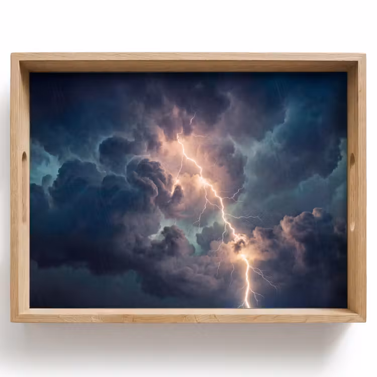 Dienblad - Bliksem - Storm - Natuur - Donker — 1