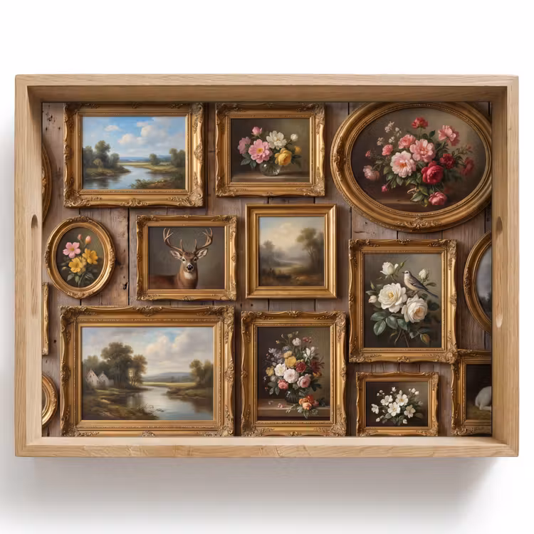 Dienblad - Bloemen - Rozen - Klassiek - Vaas - Kleurrijk — 1