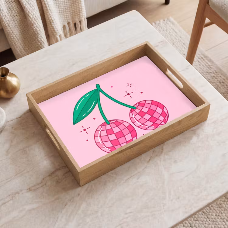 Dienblad - Decoratie - Disco-bal - Feest - Roze — 2
