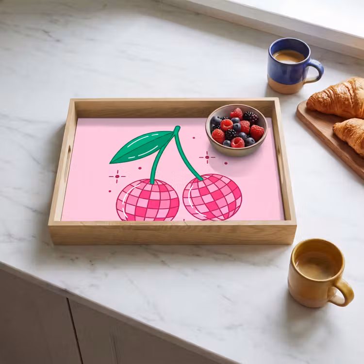 Dienblad - Decoratie - Disco-bal - Feest - Roze — 4