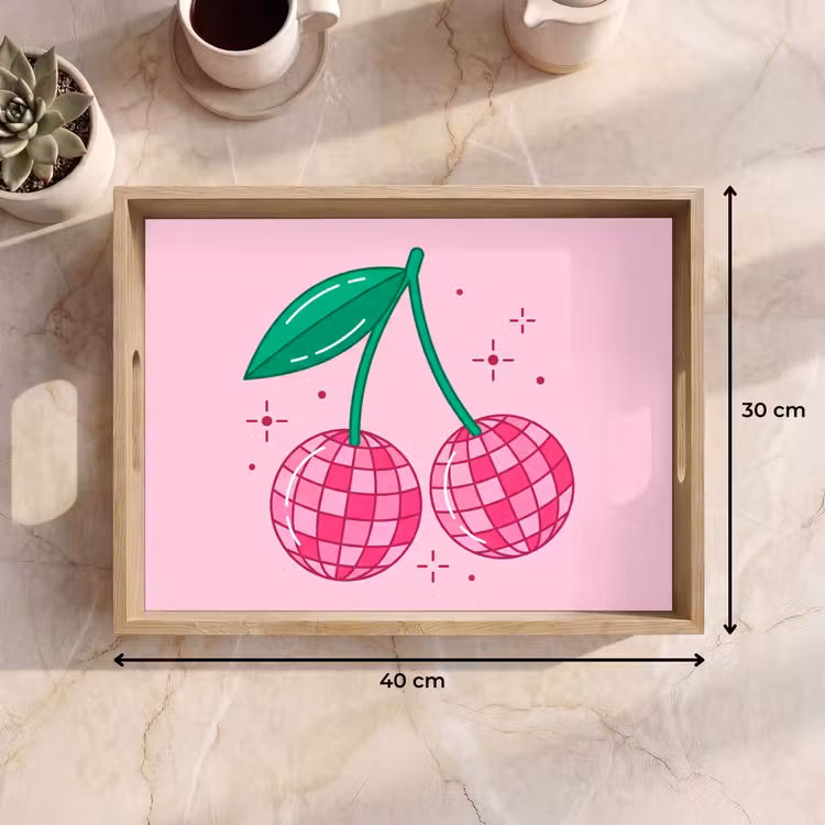 Dienblad - Decoratie - Disco-bal - Feest - Roze — 9
