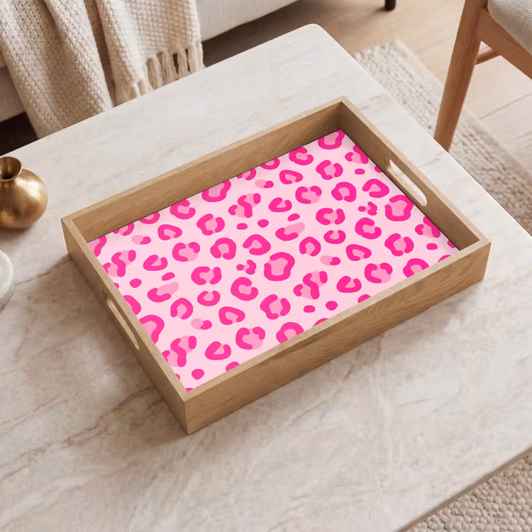 Dienblad - Dierenprint - Patroon - Abstract - Modern - Roze — 2