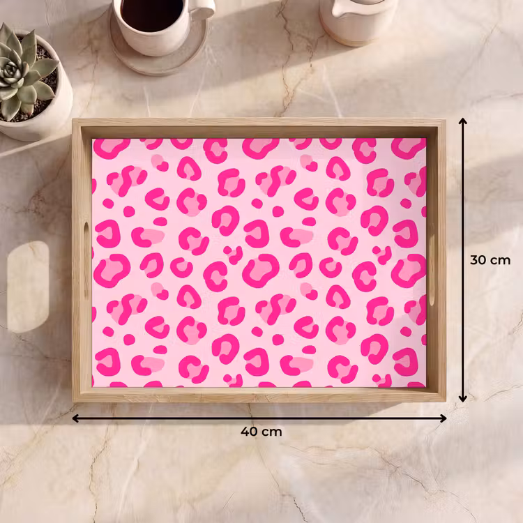 Dienblad - Dierenprint - Patroon - Abstract - Modern - Roze — 9