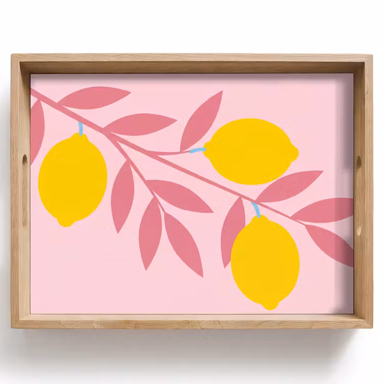 Dienblad - Fruit - Tak - Natuur - Abstract - Roze — 1