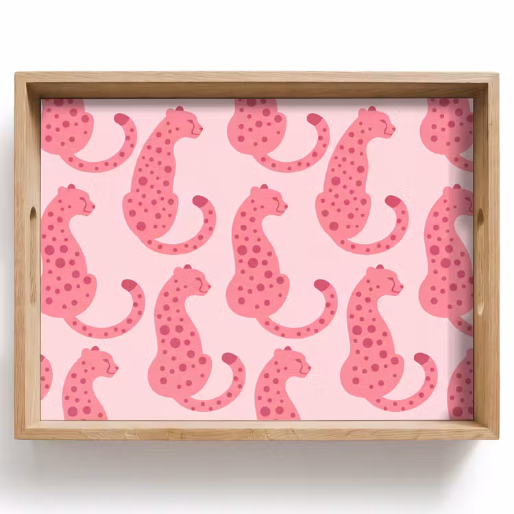 Dienblad - Kat - Gevlekt - Dieren - Patroon - Roze — 1