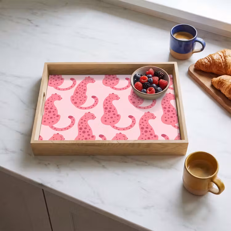 Dienblad - Kat - Gevlekt - Dieren - Patroon - Roze — 4