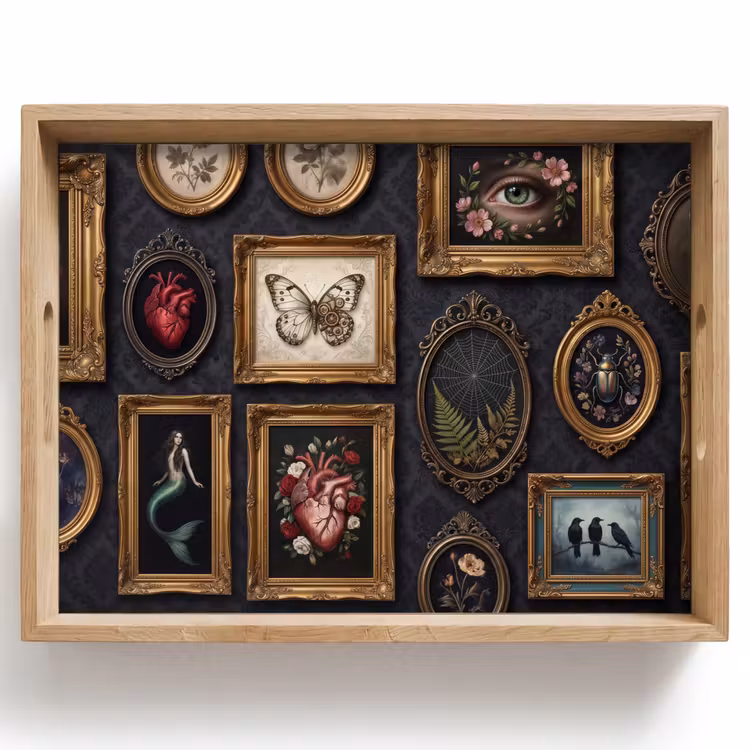 Dienblad - Kunst - Collectie - Vintage - Klassiek - Donker — 1