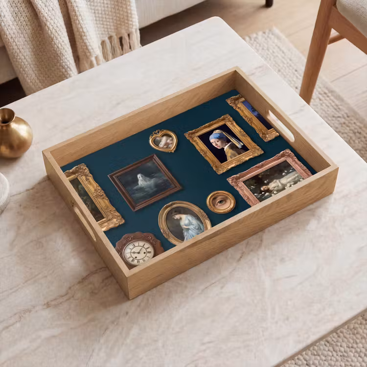 Dienblad - Kunst - Schilderijen - Decoratie - Klassiek - Groen — 2