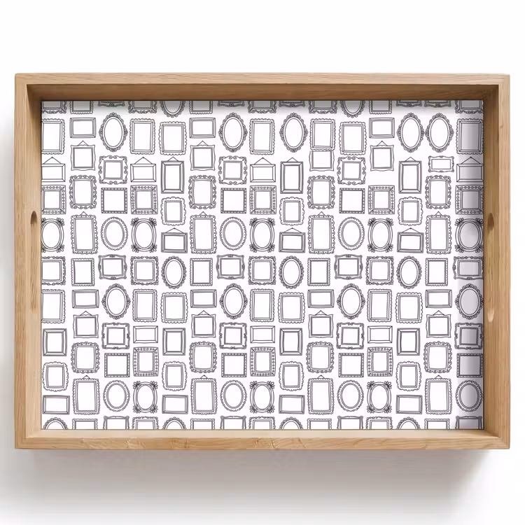 Dienblad - Lijsten - Patroon - Decoratie - Schets - Zwart-wit — 1