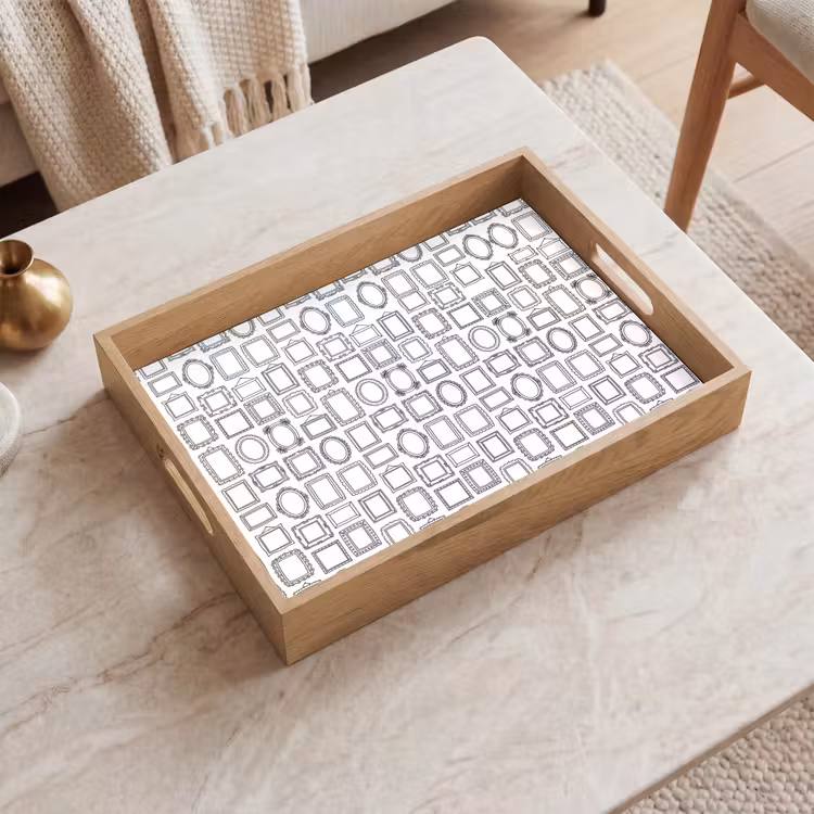 Dienblad - Lijsten - Patroon - Decoratie - Schets - Zwart-wit — 2