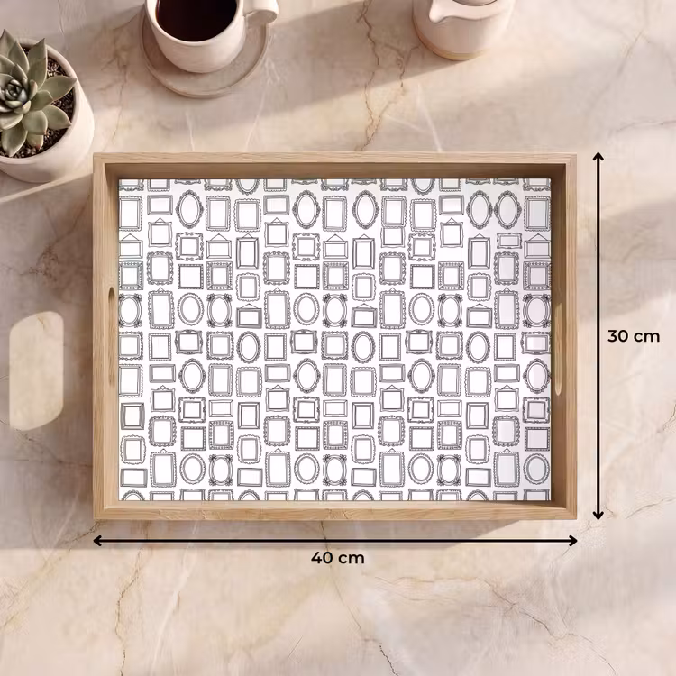 Dienblad - Lijsten - Patroon - Decoratie - Schets - Zwart-wit — 9