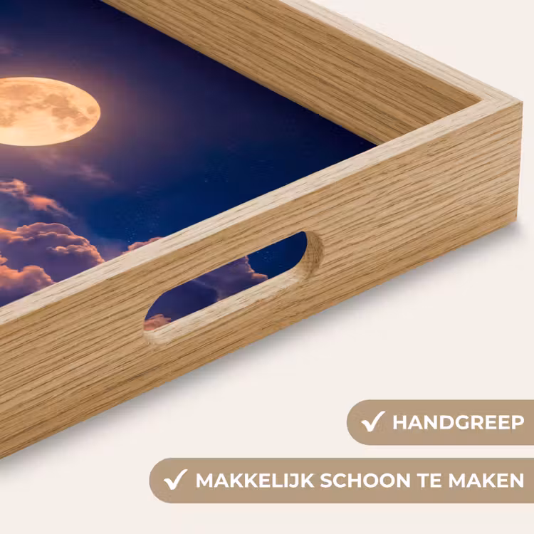 Dienblad - Maan - Wolken - Nacht - Oranje — 5