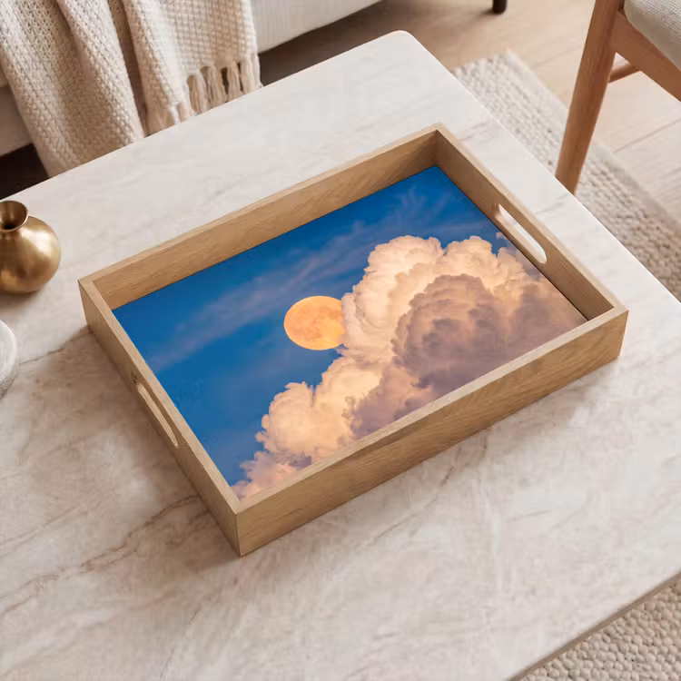 Dienblad - Maan - Wolken - Natuur - Oranje — 2