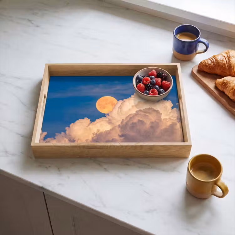 Dienblad - Maan - Wolken - Natuur - Oranje — 4