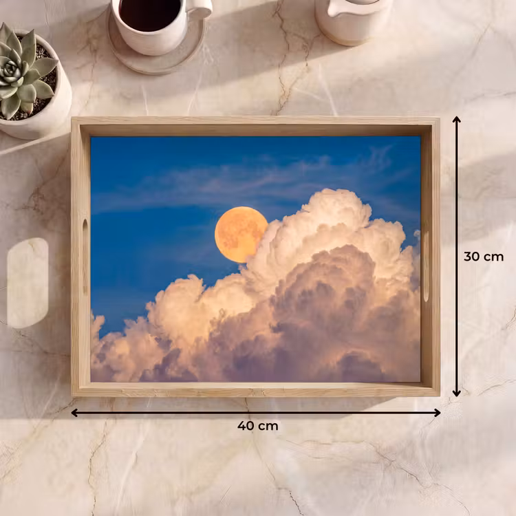 Dienblad - Maan - Wolken - Natuur - Oranje — 9