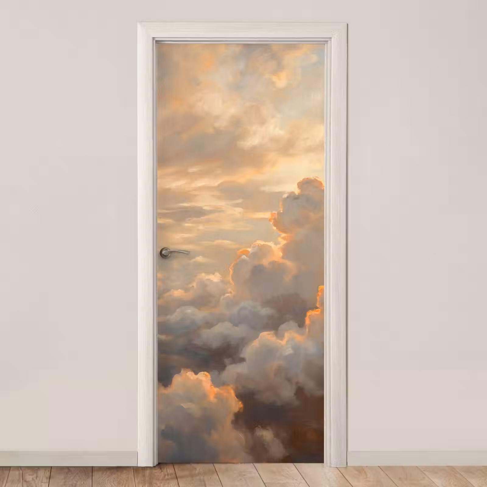 Deursticker - Wolken - Zonsondergang - Natuur - Abstract - Goud — 1
