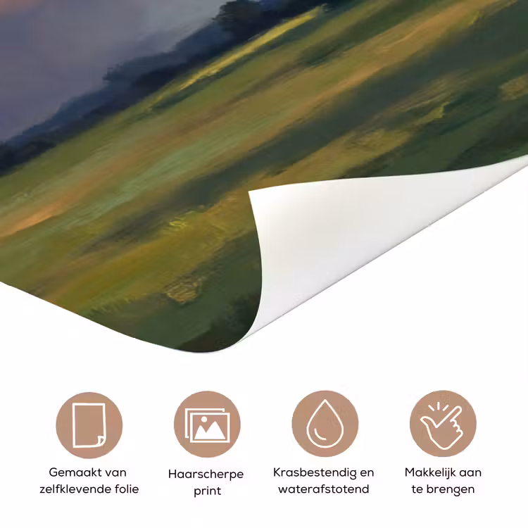 Deursticker - Lucht - Wolken - Landschap - Modern - Oranje — 3
