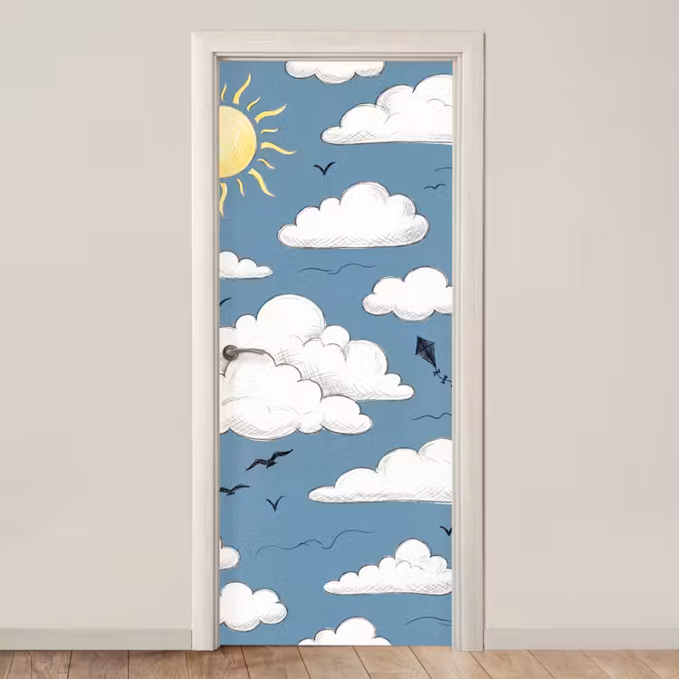Deursticker - Lucht - Zon - Wolken - Natuur - Blauw — 1