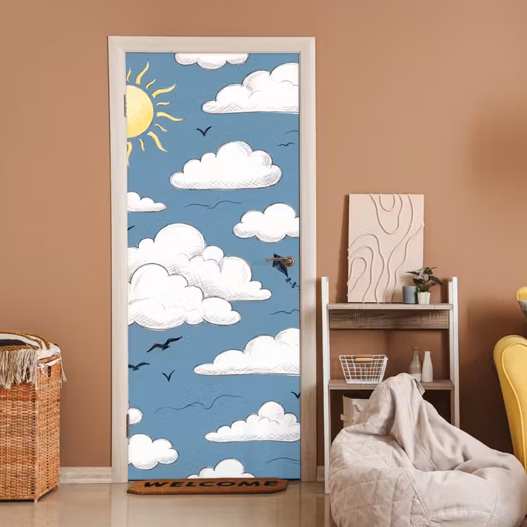 Deursticker - Lucht - Zon - Wolken - Natuur - Blauw — 2