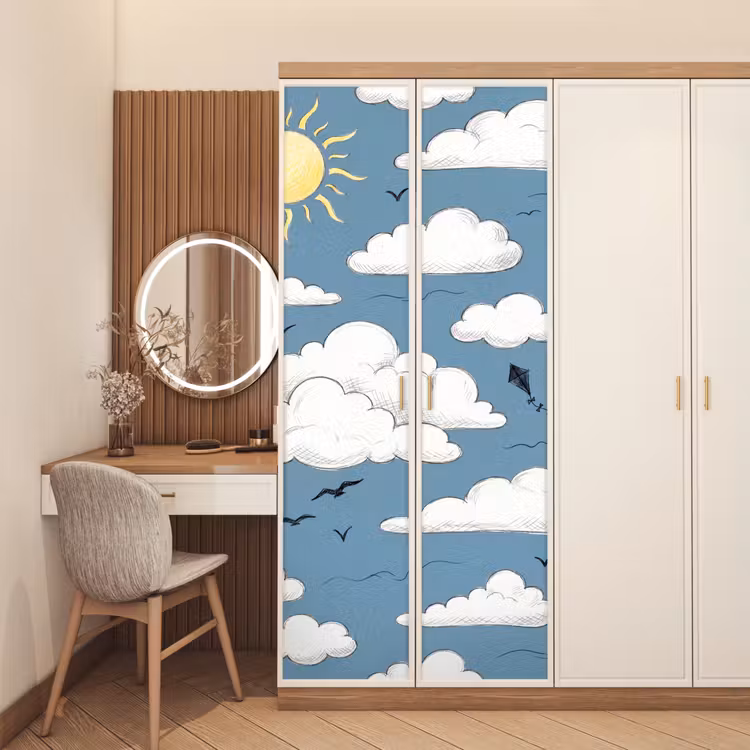 Deursticker - Lucht - Zon - Wolken - Natuur - Blauw — 5