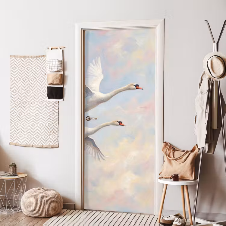 Deursticker - Vogel - Vliegend - Lucht - Modern - Pastel — 8