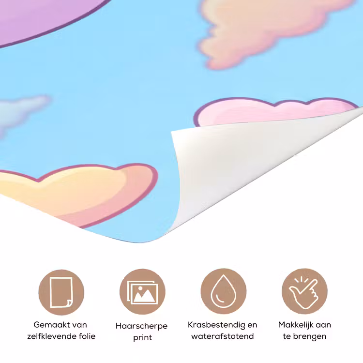 Deursticker - Wolk - Lucht - Natuur - Illustratie - Pastel — 3