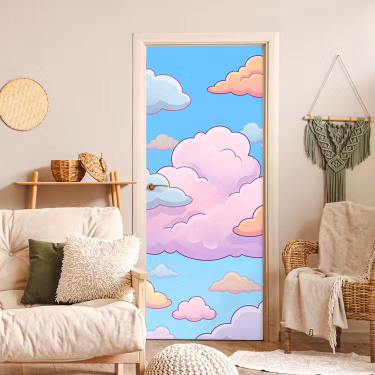 Deursticker - Wolk - Lucht - Natuur - Illustratie - Pastel — 4
