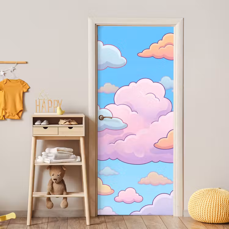 Deursticker - Wolk - Lucht - Natuur - Illustratie - Pastel — 6