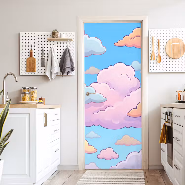 Deursticker - Wolk - Lucht - Natuur - Illustratie - Pastel — 7