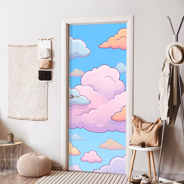 Deursticker - Wolk - Lucht - Natuur - Illustratie - Pastel — 8