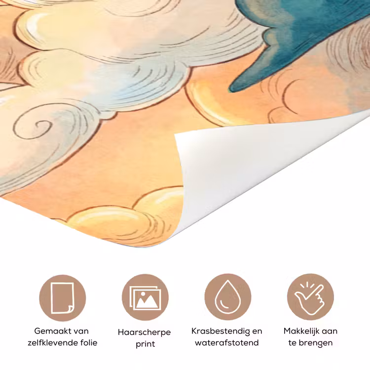 Deursticker - Wolk - Lucht - Natuur - Illustratief - Oranje — 3