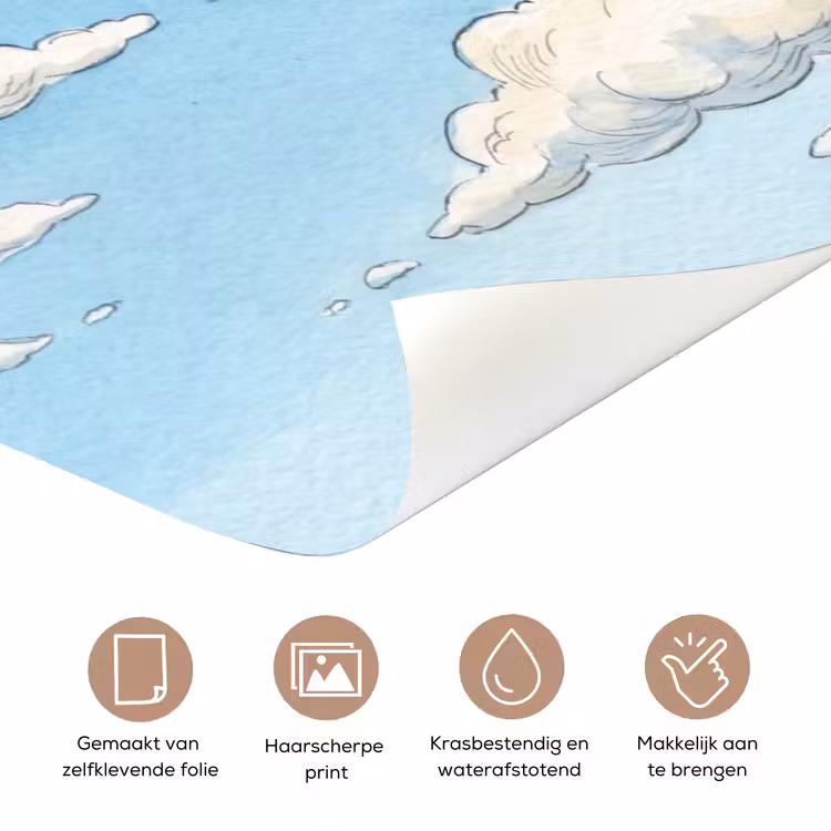Deursticker - Wolken - Blauwe lucht - Natuur - Modern - Wit — 3