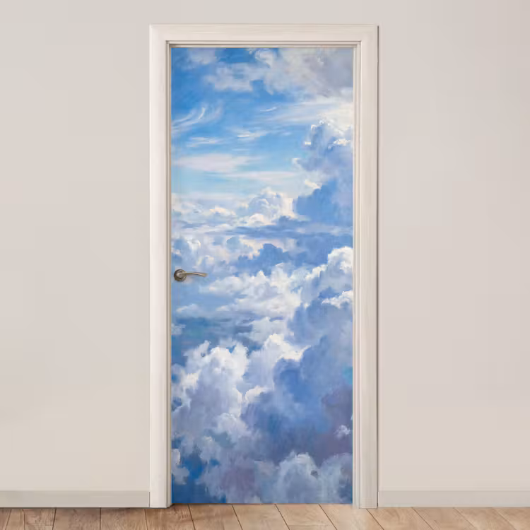 Deursticker - Wolken - Lucht - Natuur - Abstract - Blauw — 1