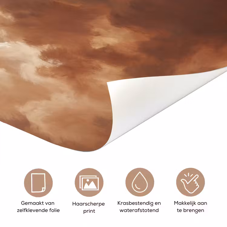 Deursticker - Wolken - Lucht - Natuur - Modern - Bruin — 3