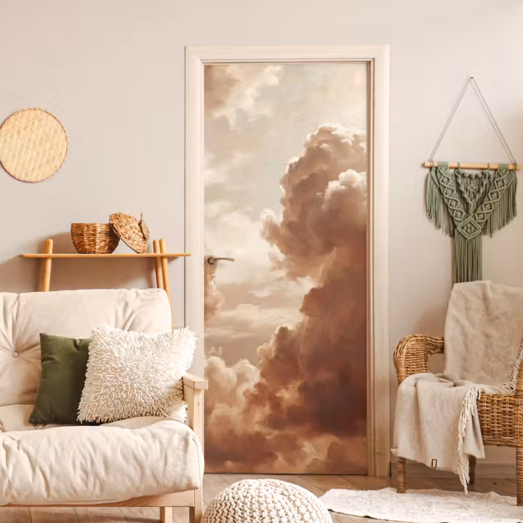 Deursticker - Wolken - Lucht - Natuur - Modern - Bruin — 4