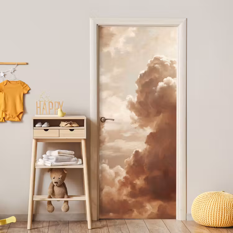 Deursticker - Wolken - Lucht - Natuur - Modern - Bruin — 6