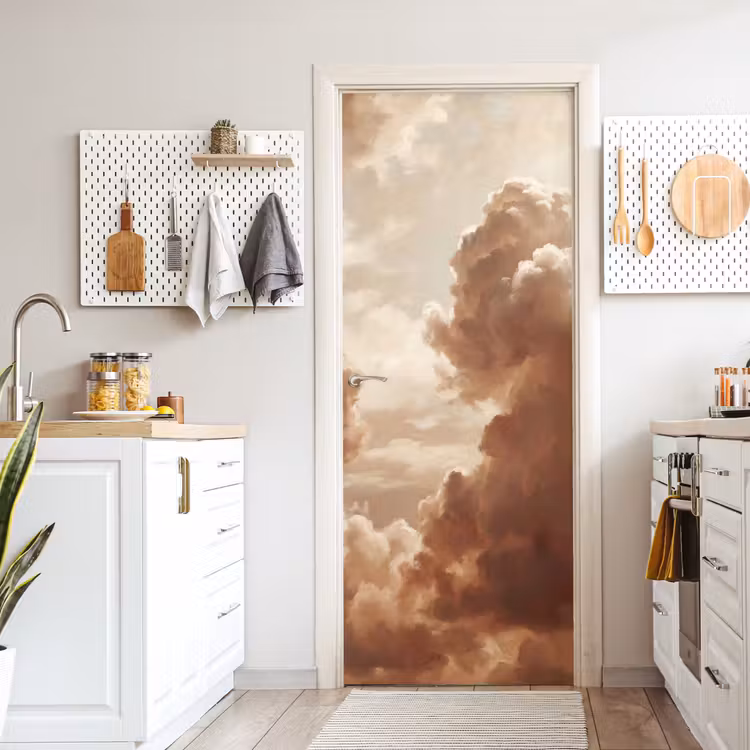 Deursticker - Wolken - Lucht - Natuur - Modern - Bruin — 7