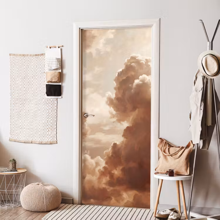 Deursticker - Wolken - Lucht - Natuur - Modern - Bruin — 8