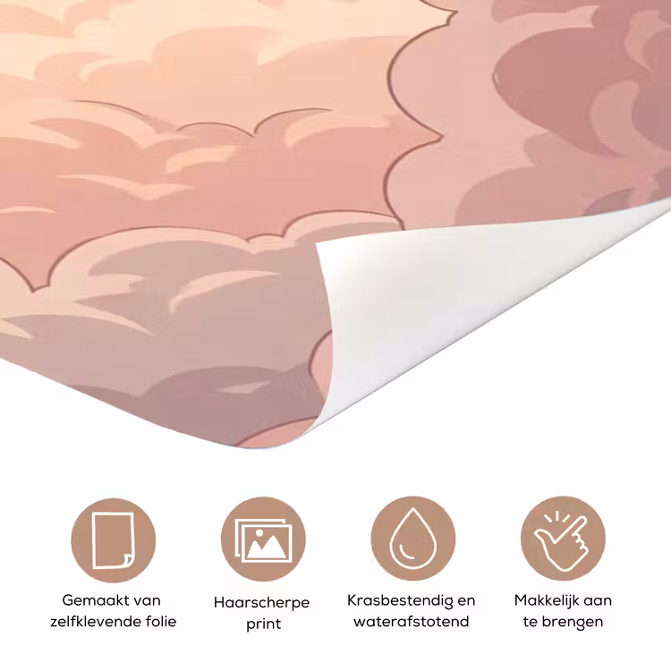 Deursticker - Wolken - Lucht - Natuur - Pastel - Roze — 3