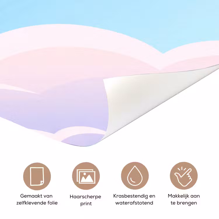 Deursticker - Wolken - Roze - Blauw - Natuur - Modern — 3