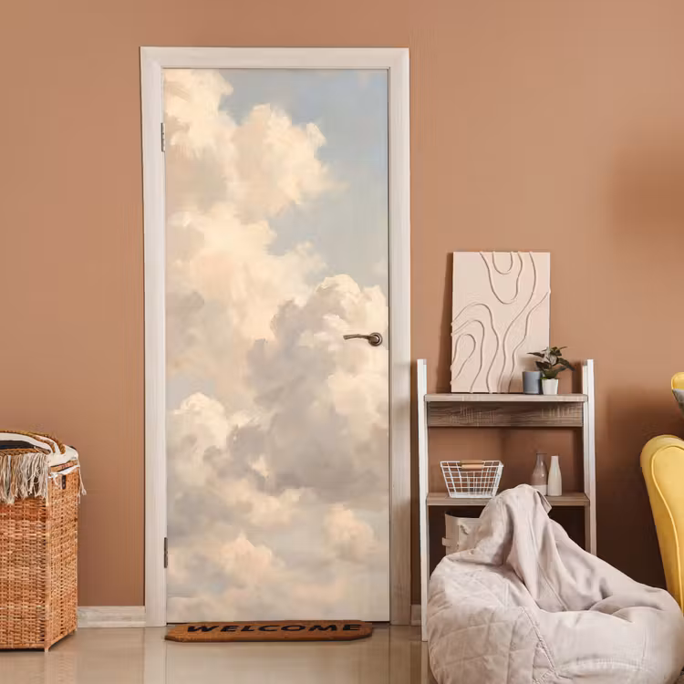 Deursticker - Wolken - Zacht - Natuur - Klassiek - Beige — 2