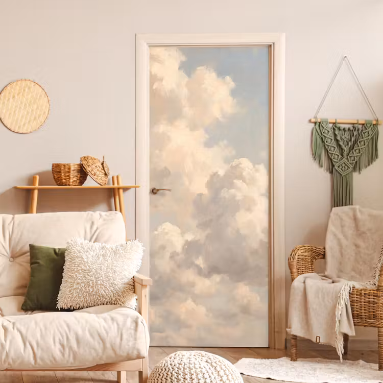 Deursticker - Wolken - Zacht - Natuur - Klassiek - Beige — 4