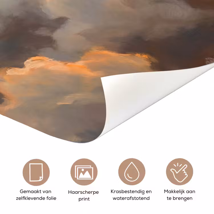 Deursticker - Wolken - Zonsondergang - Natuur - Abstract - Goud — 3