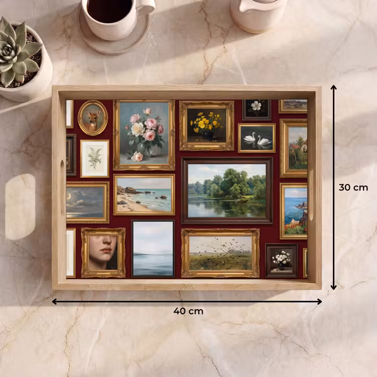 Dienblad - Bloemen - Vaas - Klassiek - Kunst - Rood — 9